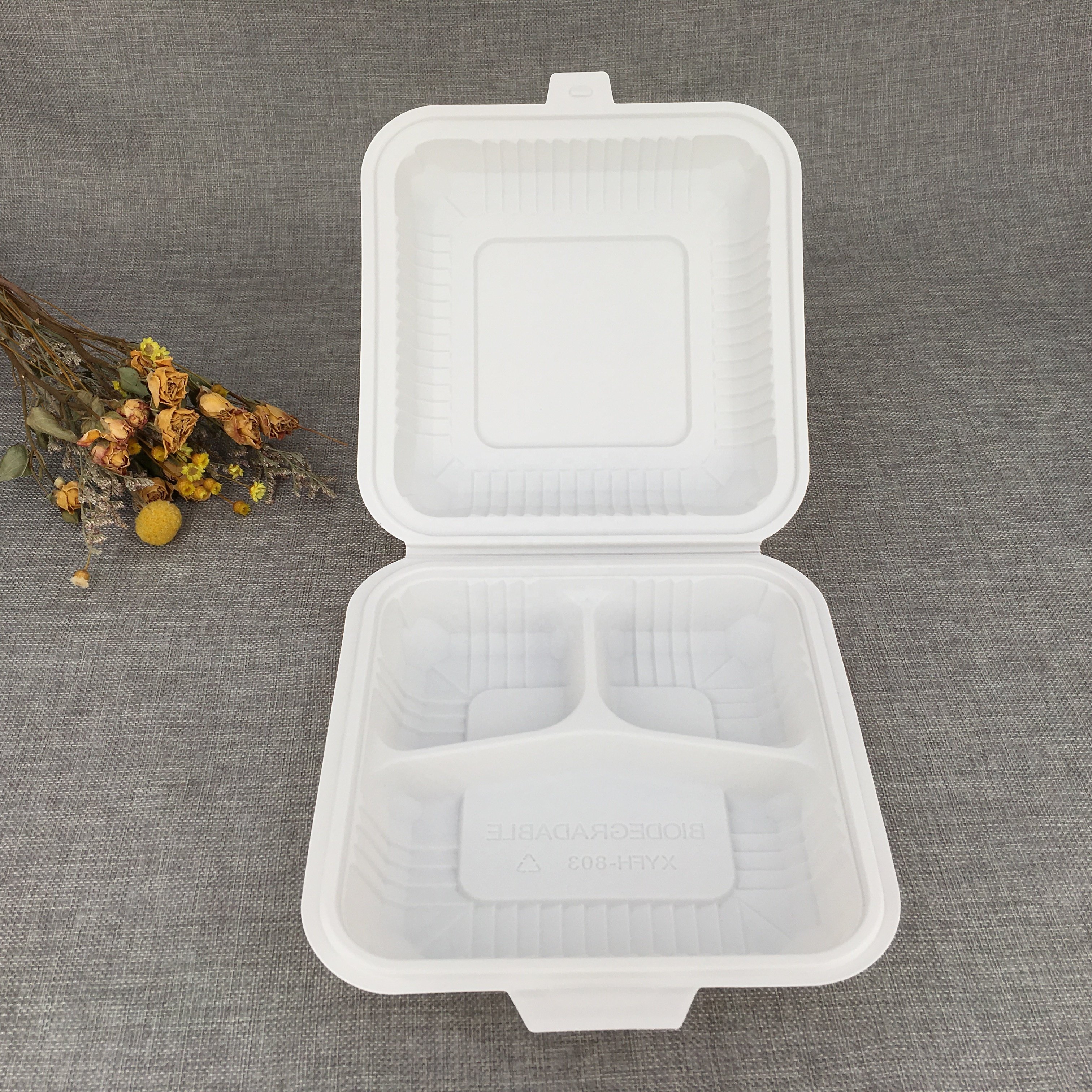 Wholesale Hot Dog Lunch Box Disposable Biodegradable Cornstarch Clamshell Box