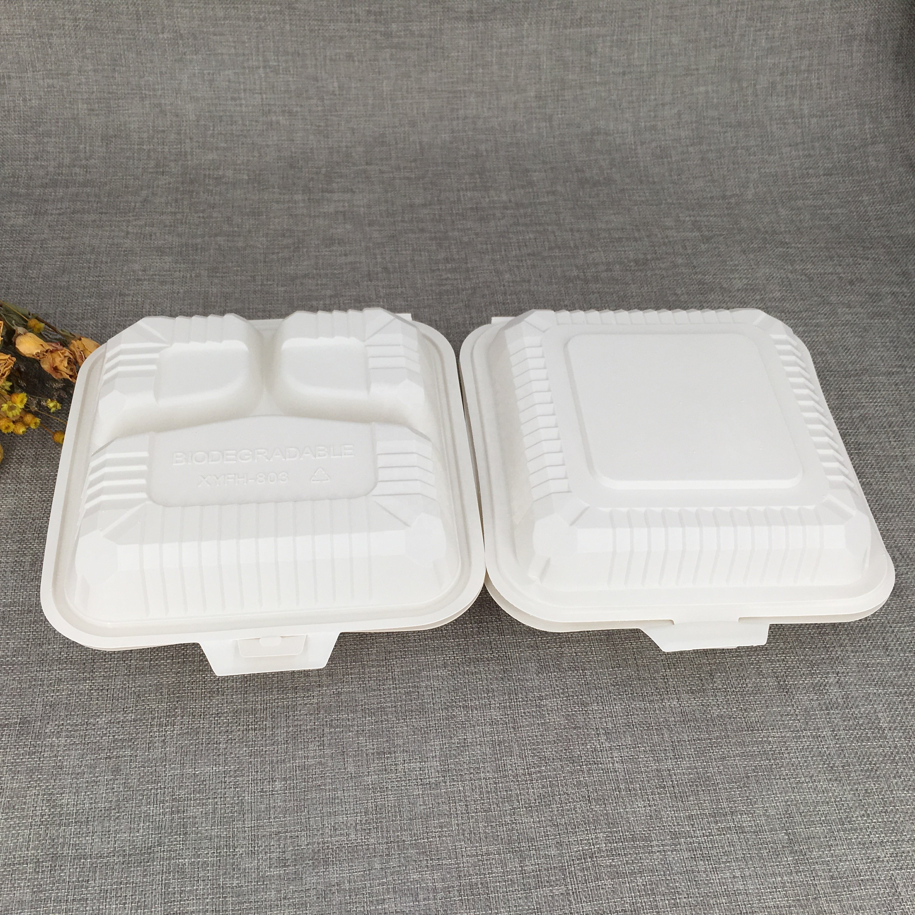 Wholesale Hot Dog Lunch Box Disposable Biodegradable Cornstarch Clamshell Box