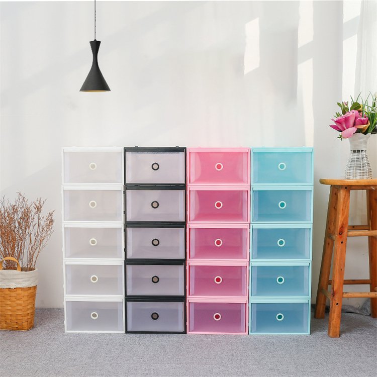 Shoe Box Foldable Colorful Shoes Box Stackable Plastic Plastic Household Multifunction Plastic Drawer Storage Modern Ningbo Port