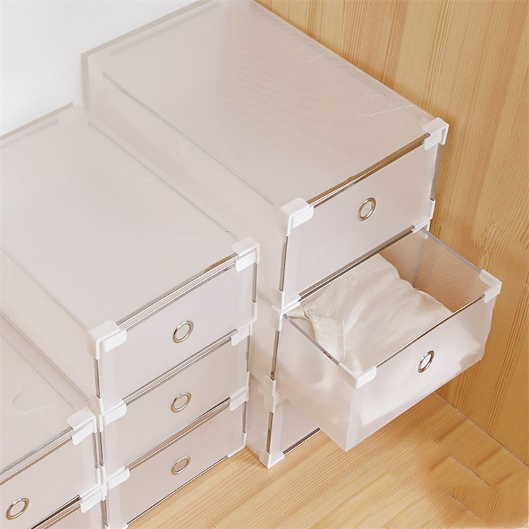 Shoe Box Foldable Colorful Shoes Box Stackable Plastic Plastic Household Multifunction Plastic Drawer Storage Modern Ningbo Port