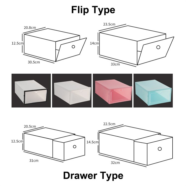 Shoe Box Foldable Colorful Shoes Box Stackable Plastic Plastic Household Multifunction Plastic Drawer Storage Modern Ningbo Port