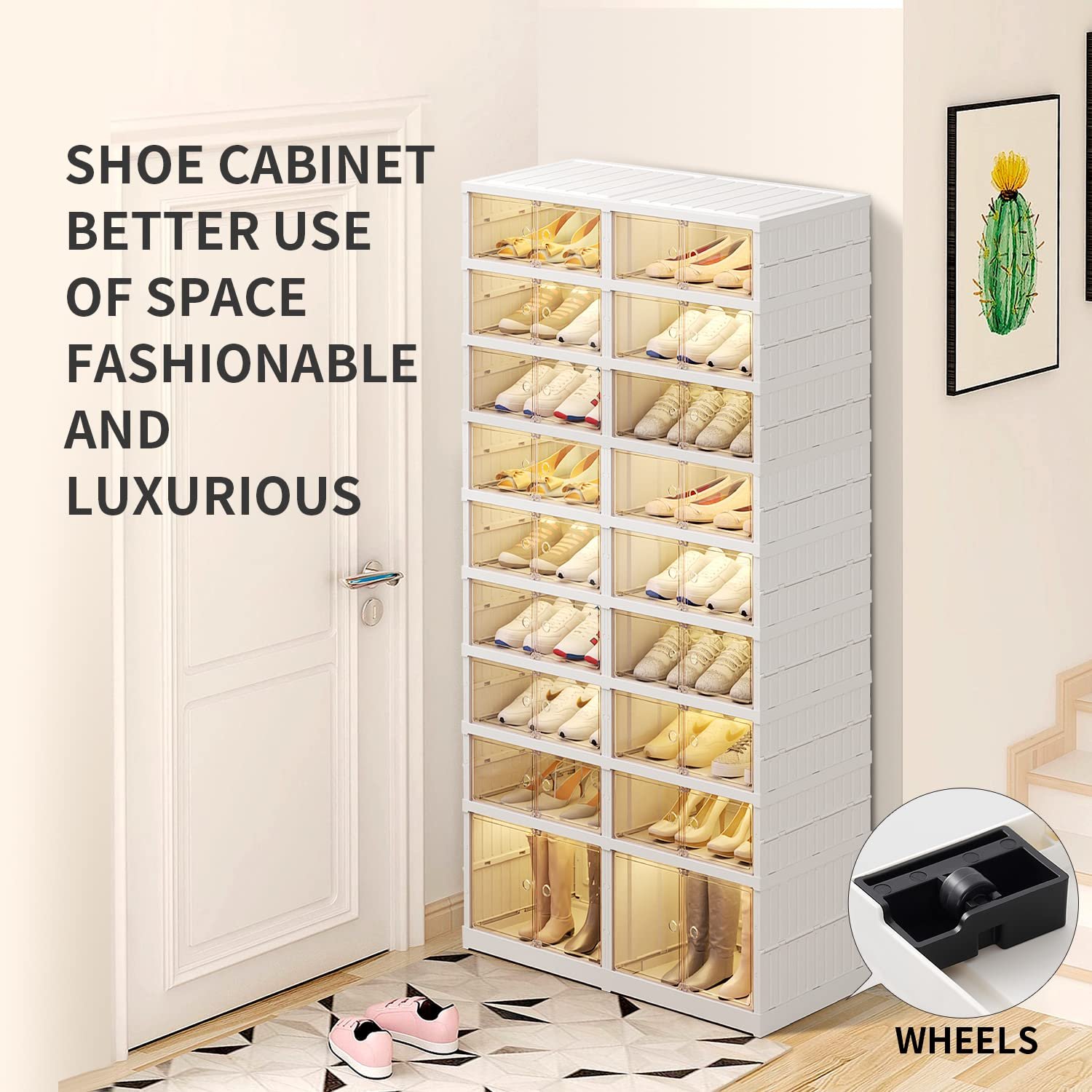Large Capacity 9 Tier Shoe Rack plastic Boots Storage Shoe Organizer Household Family Use Shoe Tower Unit Shelf