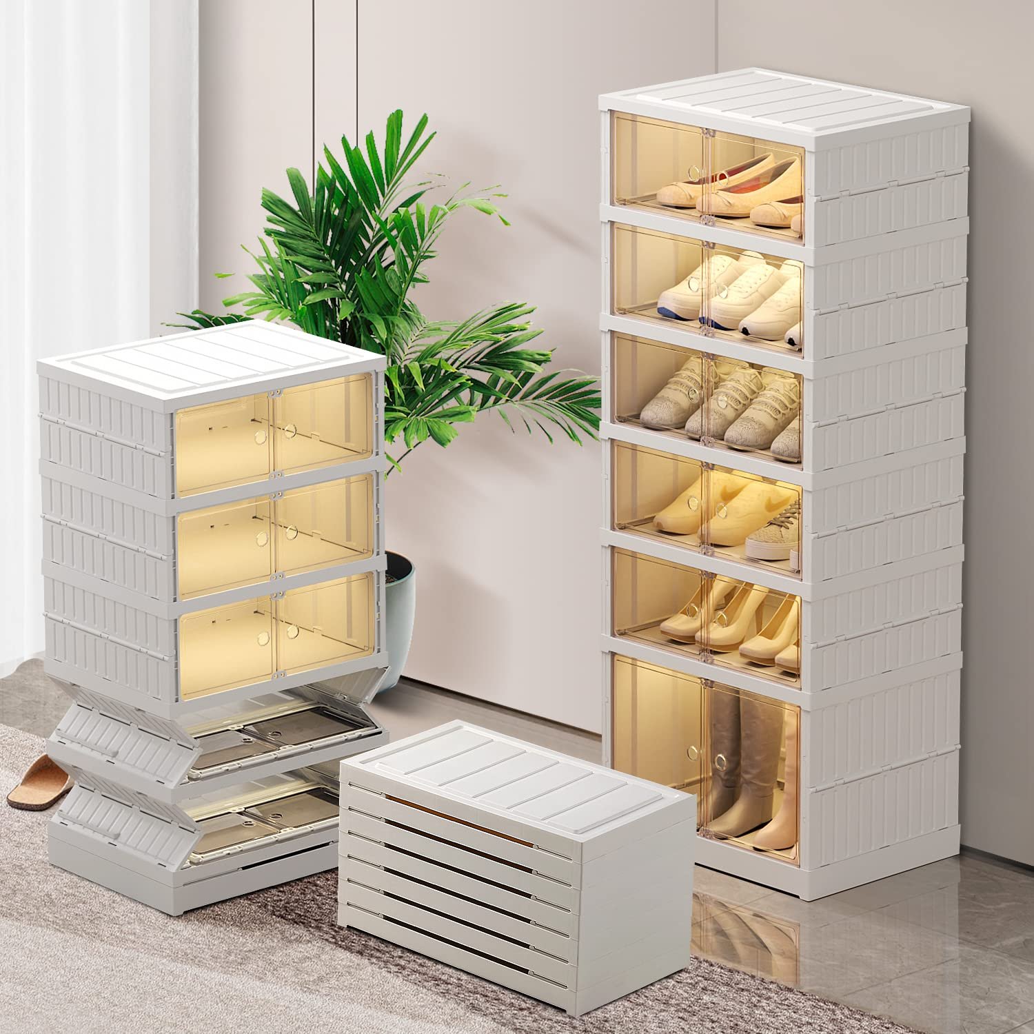 Large Capacity 9 Tier Shoe Rack plastic Boots Storage Shoe Organizer Household Family Use Shoe Tower Unit Shelf