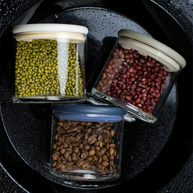 Fashionable Customized Clear Eco Friendly Glass Storage Container Kitchen Sealed Food Storage