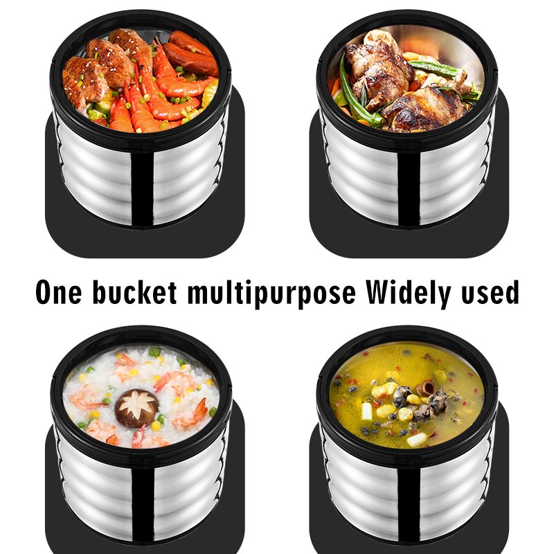 3pcs Set Thermos Food Storage & Container Premium Quality Eco Metal Molding Portable Stainless Steel for Home Kitchen CLASSIC