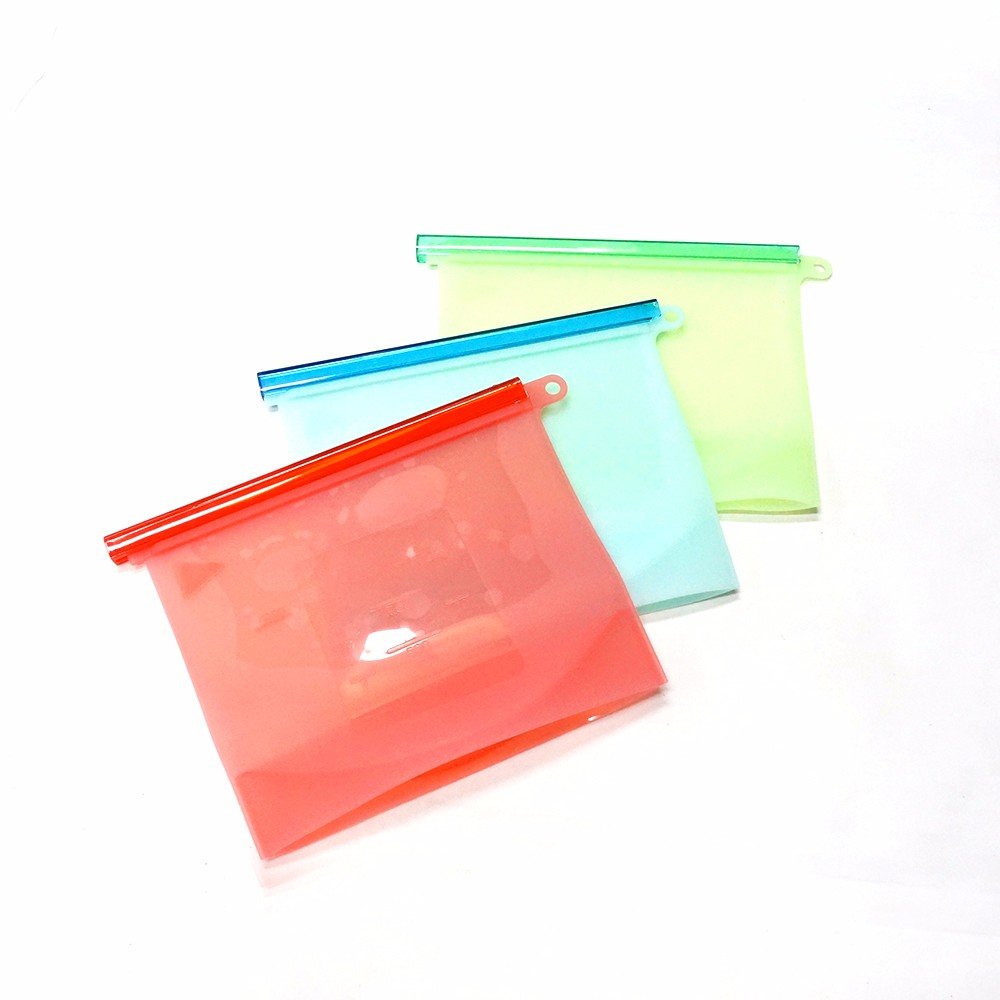 Custom Bpa Free Leakproof Fresh Ziplock Food Grade Seal Fruits Vegetables Meat Preservation Reusable silicone food storage bag