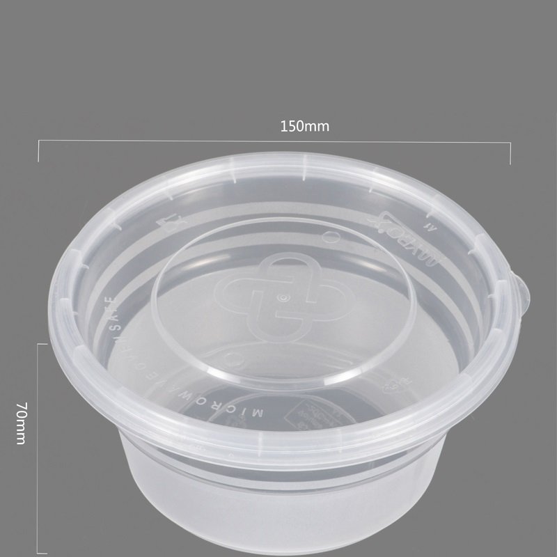 Eco Friendly round Restaurant biodegradable PP Plastic Takeaway food storage Containers soup cup bowl