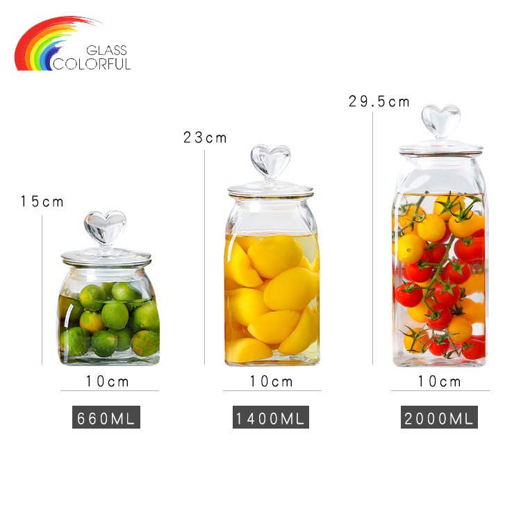 cheap food grade transparent empty glass jars food storage