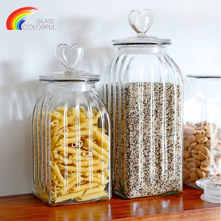cheap food grade transparent empty glass jars food storage
