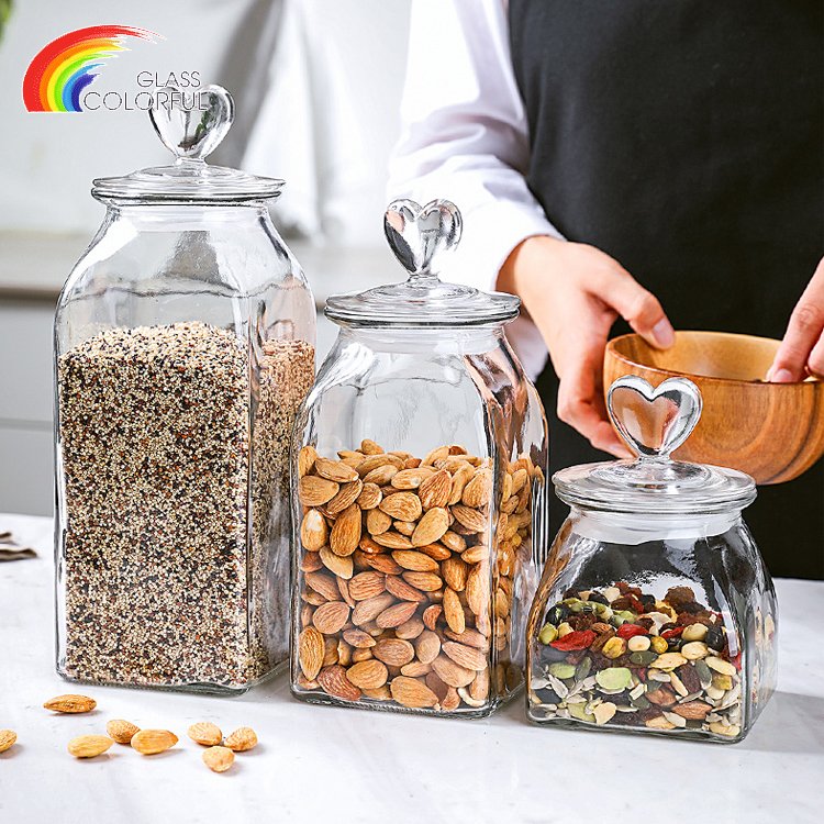 cheap food grade transparent empty glass jars food storage