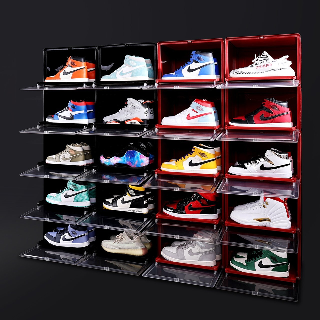 Haixin Shoes Sneaker Storage Box Plastic Foldable Shoe Box Clear Storage Shoe Container