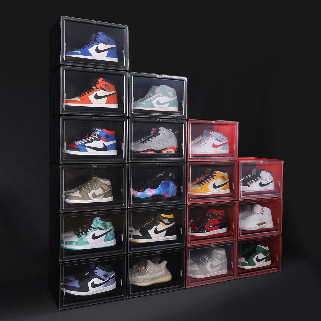 Haixin Shoes Sneaker Storage Box Plastic Foldable Shoe Box Clear Storage Shoe Container