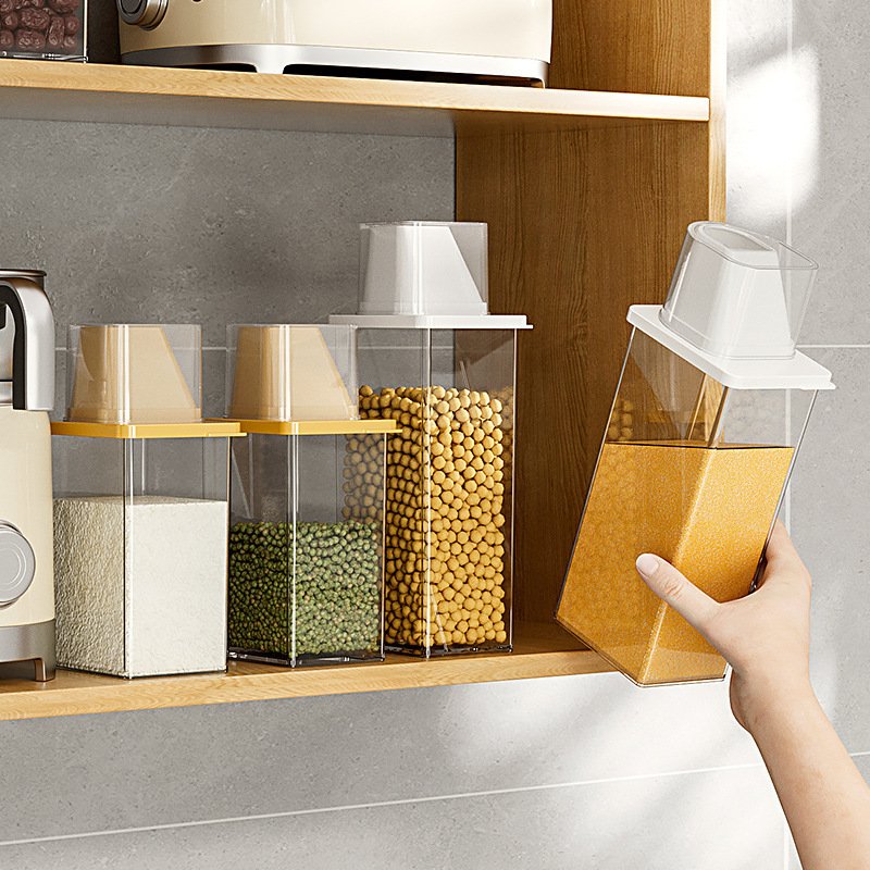 Large 1.2L Transparent Food Plastic Storage Box Grain Container