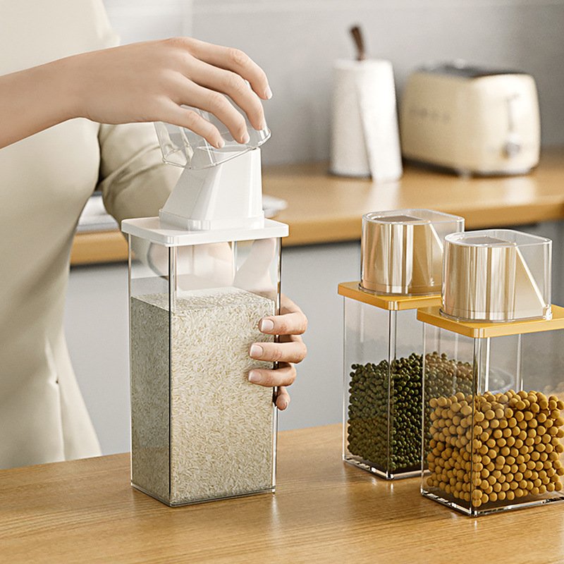 Large 1.2L Transparent Food Plastic Storage Box Grain Container