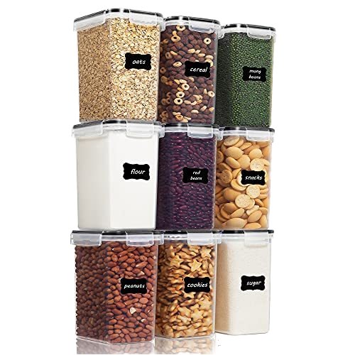 14 Pack Airtight Plastic Sugar Flour Dry Food Cereal Kitchen Organizers Food Storage Containers Sets