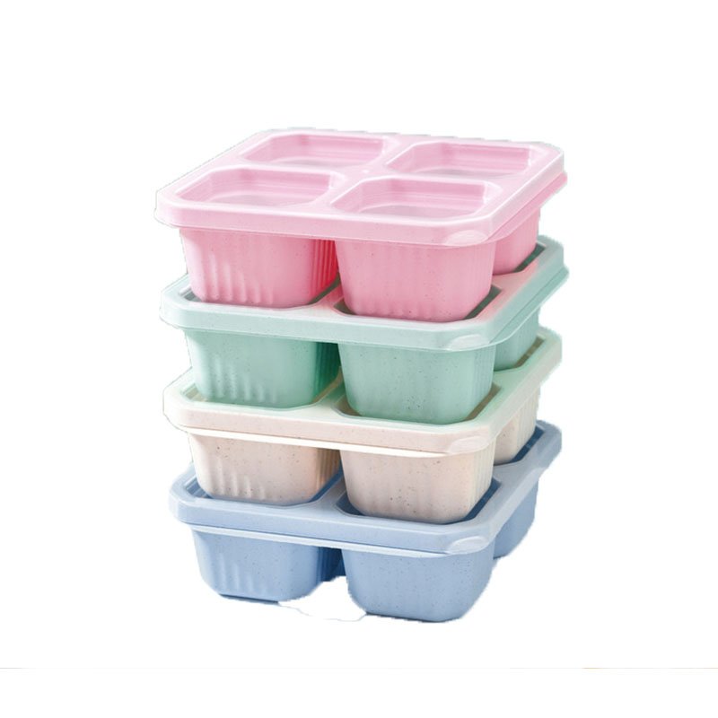 4-in-1 High Borosil Food Storage Containers Modern Transparent Lids Thermal Snack Box Meal Prep Party Customizable 3L Capacity