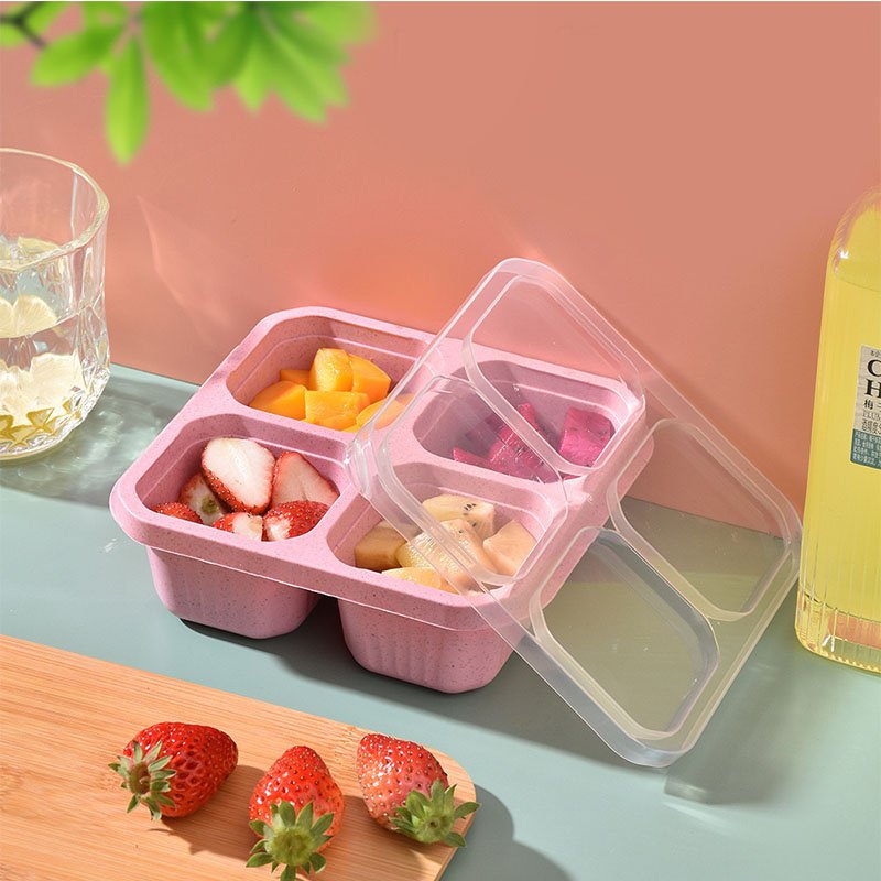4-in-1 High Borosil Food Storage Containers Modern Transparent Lids Thermal Snack Box Meal Prep Party Customizable 3L Capacity