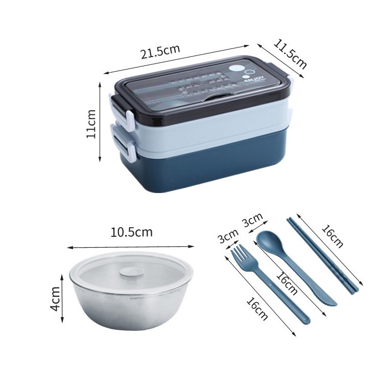 Stackable Airtight Food Storage Container 304 Stainless Steel And Plastic Tiffin Kids Lunch Boxes Bento