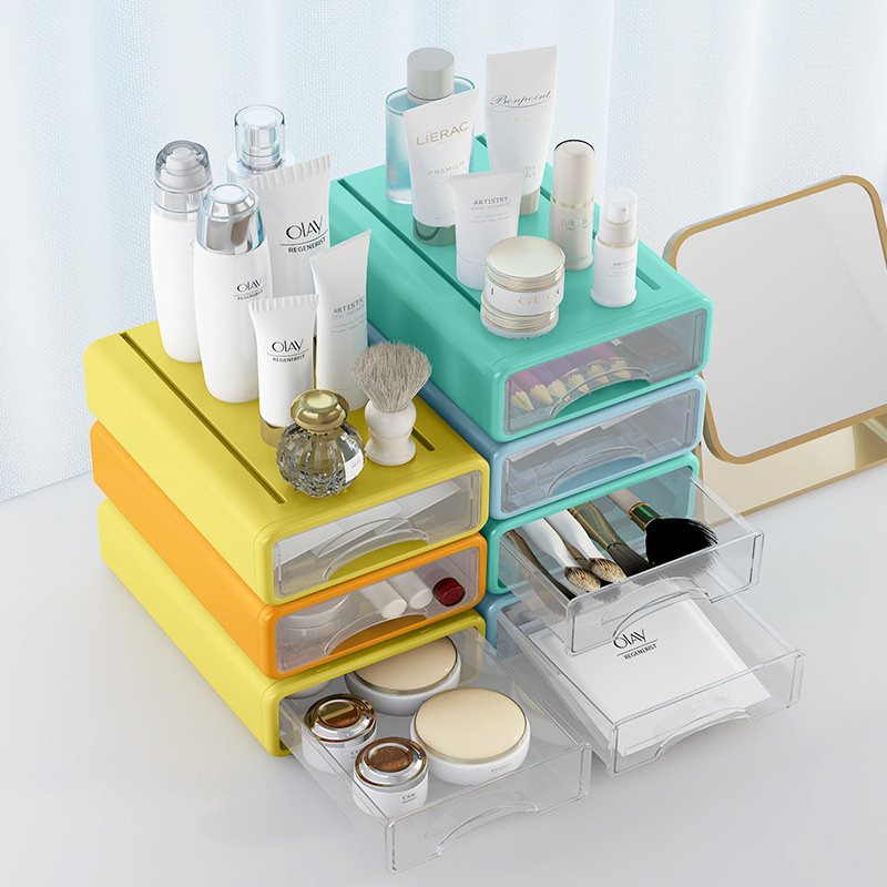 Drawer Type Desktop Storage Box Plastic Cosmetics Finishing Rack