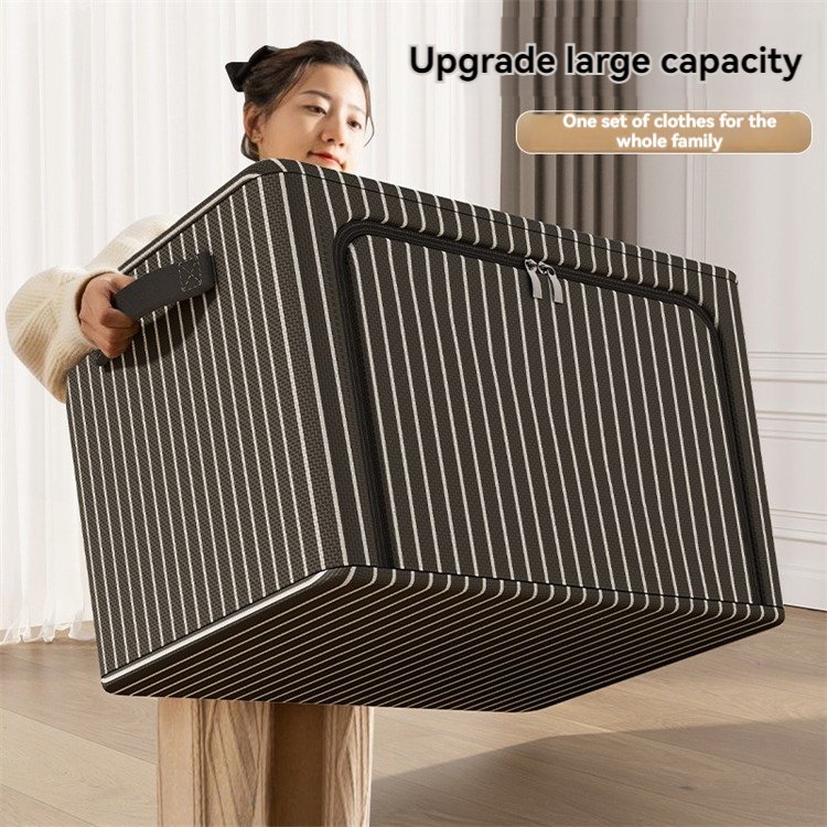 Large Foldable Oxford Cloth Storage Organizer Square Wardrobe Steel Frame Home Storage Organization Clothes Storage Box