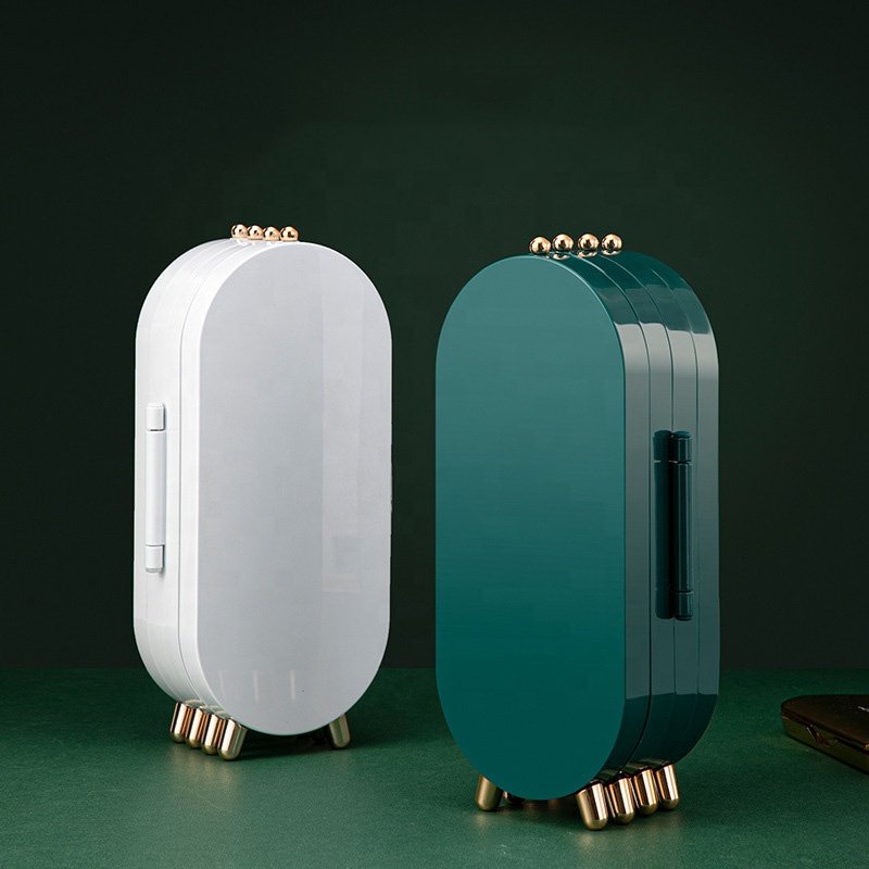 Household portable jewelry storage box multi-functional folding display stand Earrings studs necklaces hand jewelry bin