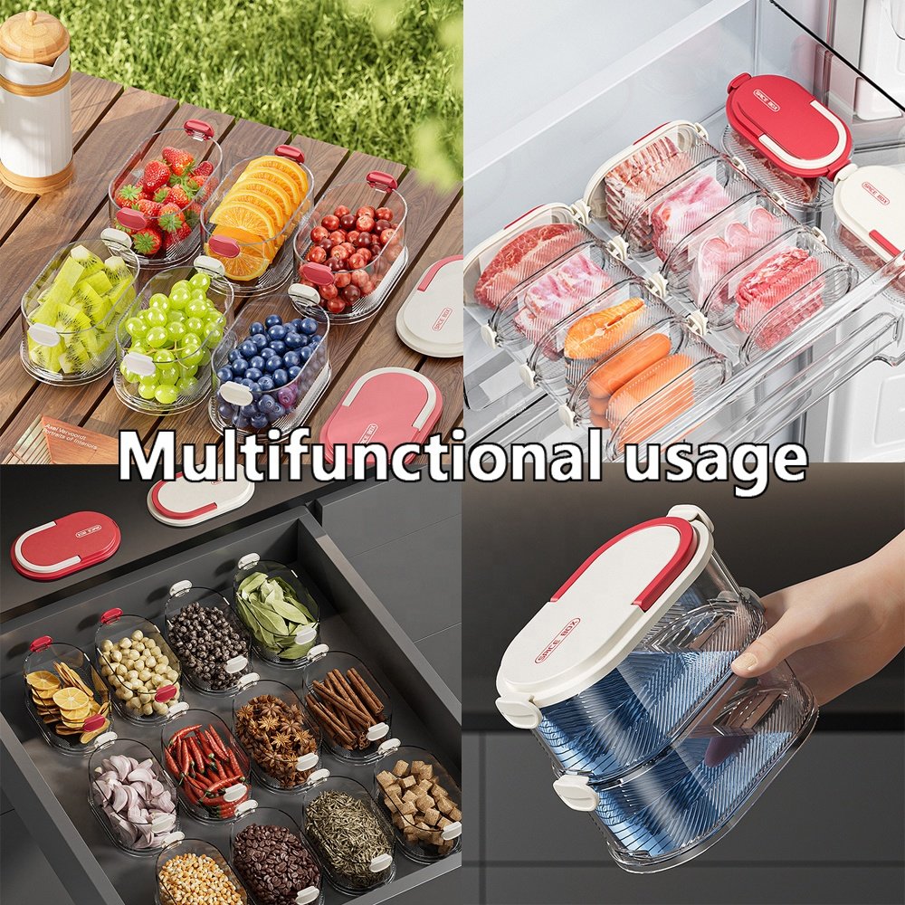 New Home Kitchen Cereal Flour Storage Bins Pantry Organization Pull Out Under Cabinet Airtight Food Spice Storage Containers