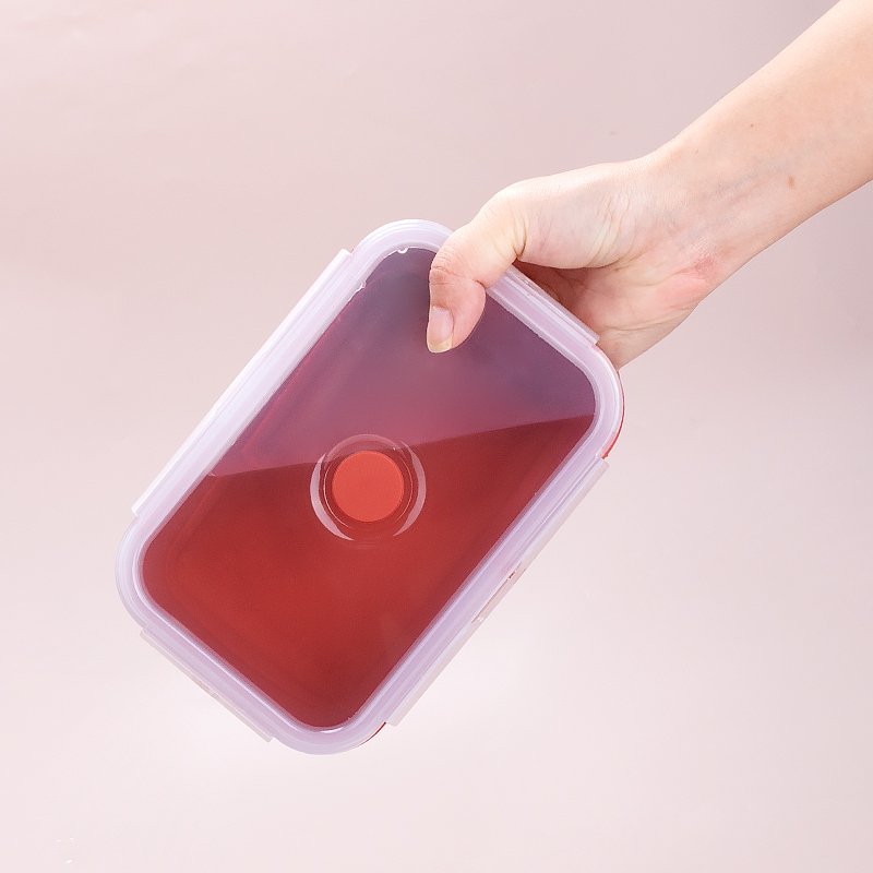 Food Grade Folding Silicone Lunch Box Airtight Lid Collapsible Food Storage Container Silicone Bento Lunch Box