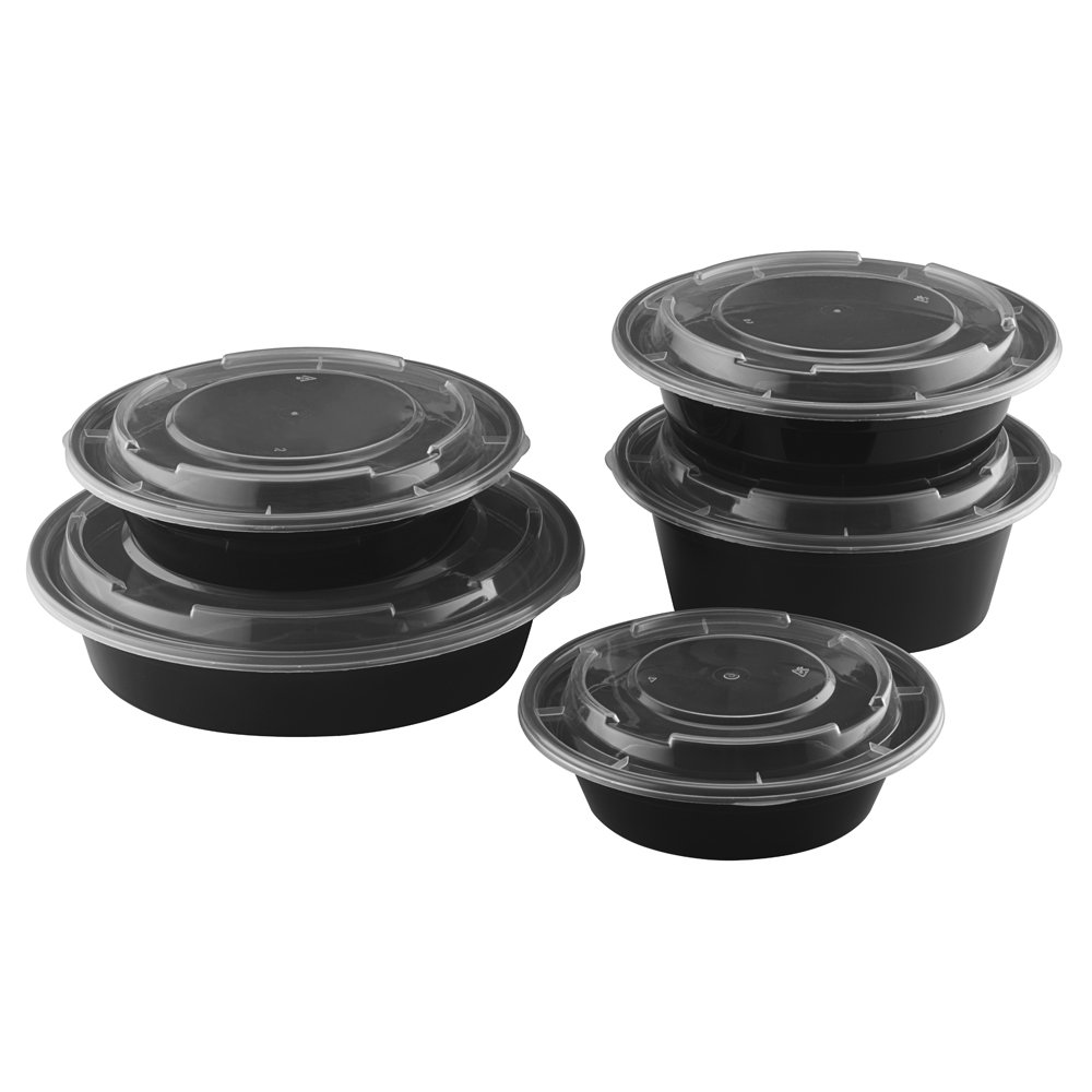 24 OZ PP Restaurant Take Away Packing Disposable Plastic Round Food Container For Fast Food With Lid