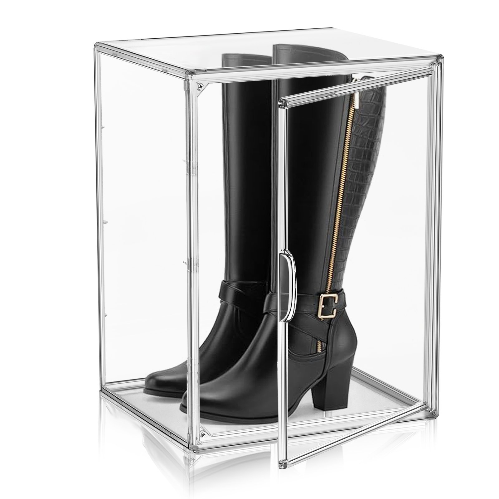 40*30*25CM Stackable Clear Plastic Thigh boot Shoes Storage Box Shoes Rack Organizer Sneaker Crates