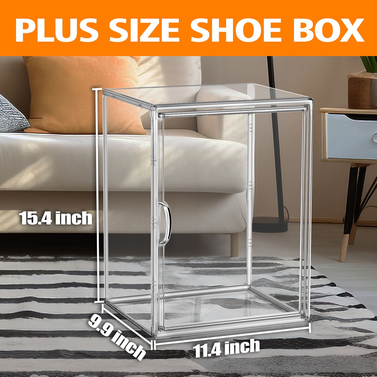 40*30*25CM Stackable Clear Plastic Thigh boot Shoes Storage Box Shoes Rack Organizer Sneaker Crates
