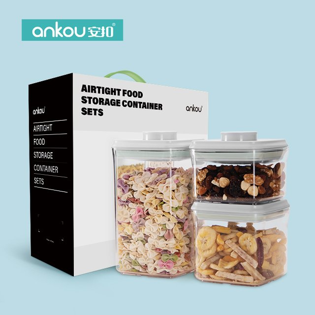 Airtight Food Storage Container Set Push Button Air Tight Container Contenedor hermetico con boton pulsador