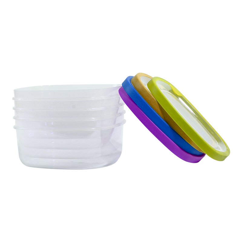 4pcs/set Sealed Crisper Set Plastic Moistureproof Rectangle Food Storage Box Kitchen Containers Food Storage Containers