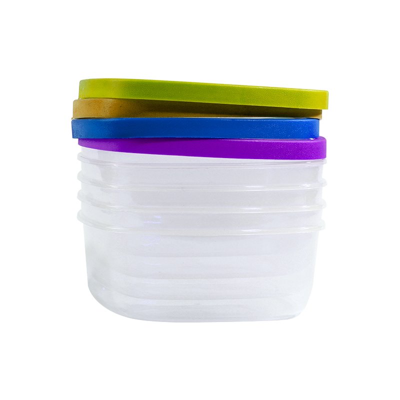 4pcs/set Sealed Crisper Set Plastic Moistureproof Rectangle Food Storage Box Kitchen Containers Food Storage Containers