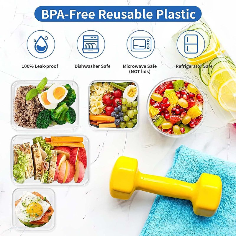 12PCS Food Storage Containers With Sealed Lids BPA Free Easy Snap Lock Plastic Container Set For Kitchen Lunch Box