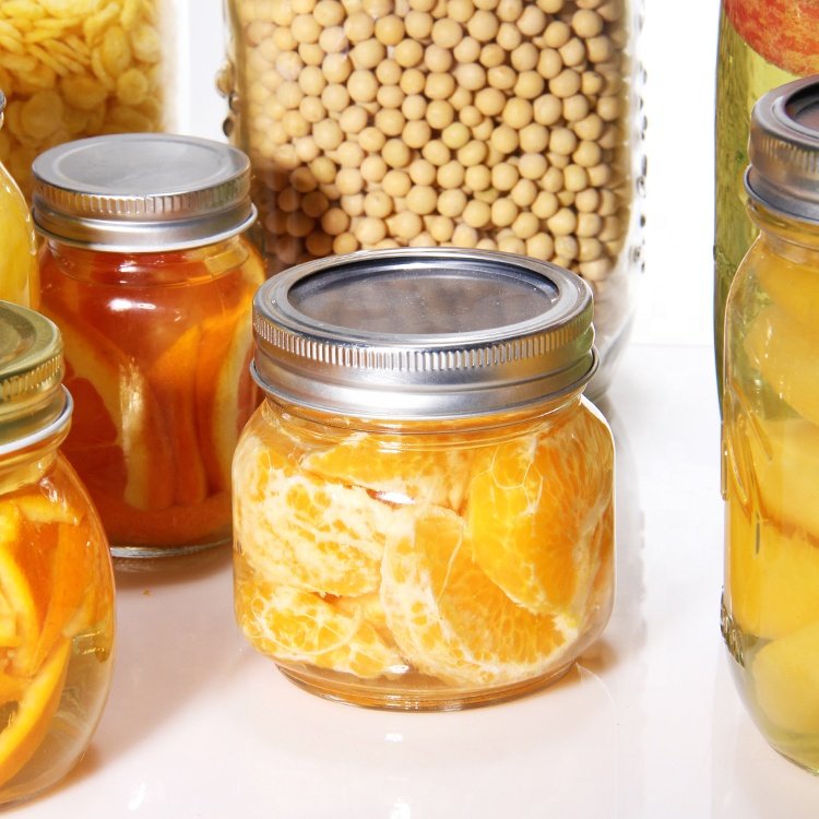 Hot Sale 300Ml 600Ml 750Ml 32Oz Glass Storage Jar Mason Jar With Metal Lid
