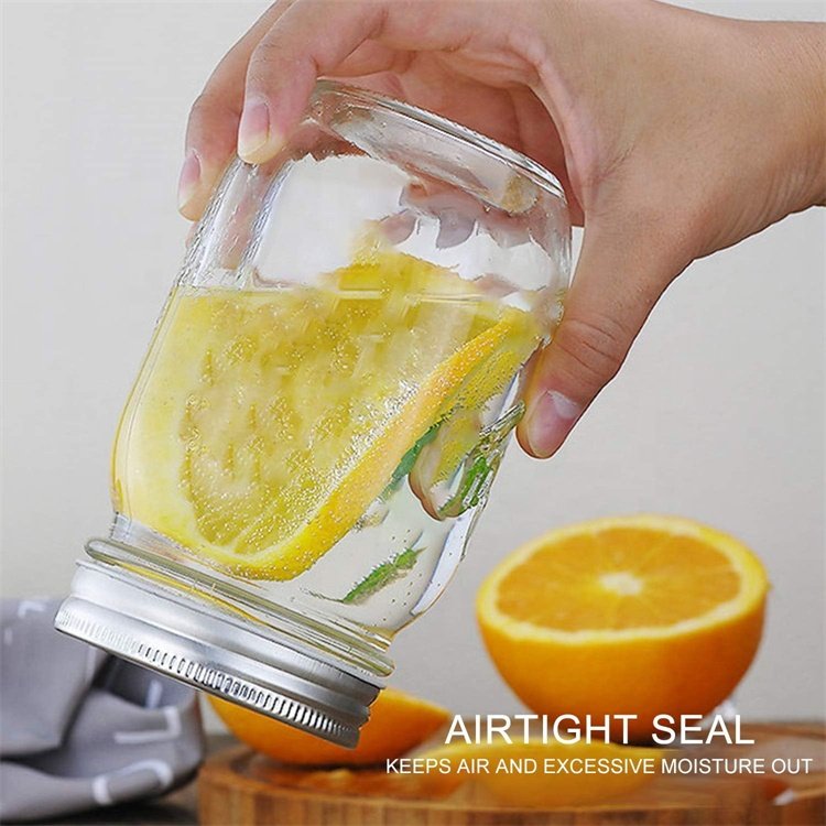 Hot Sale 300Ml 600Ml 750Ml 32Oz Glass Storage Jar Mason Jar With Metal Lid