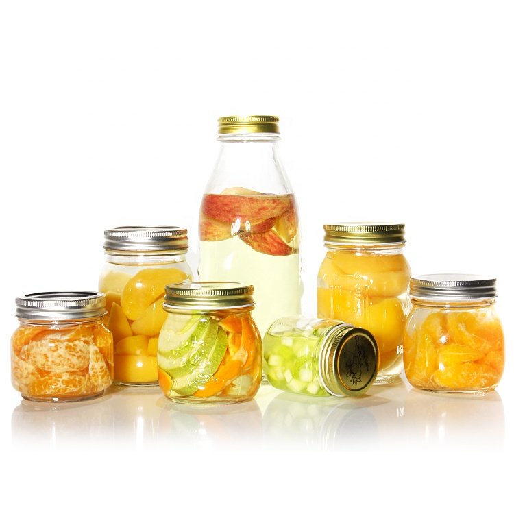 Hot Sale 300Ml 600Ml 750Ml 32Oz Glass Storage Jar Mason Jar With Metal Lid