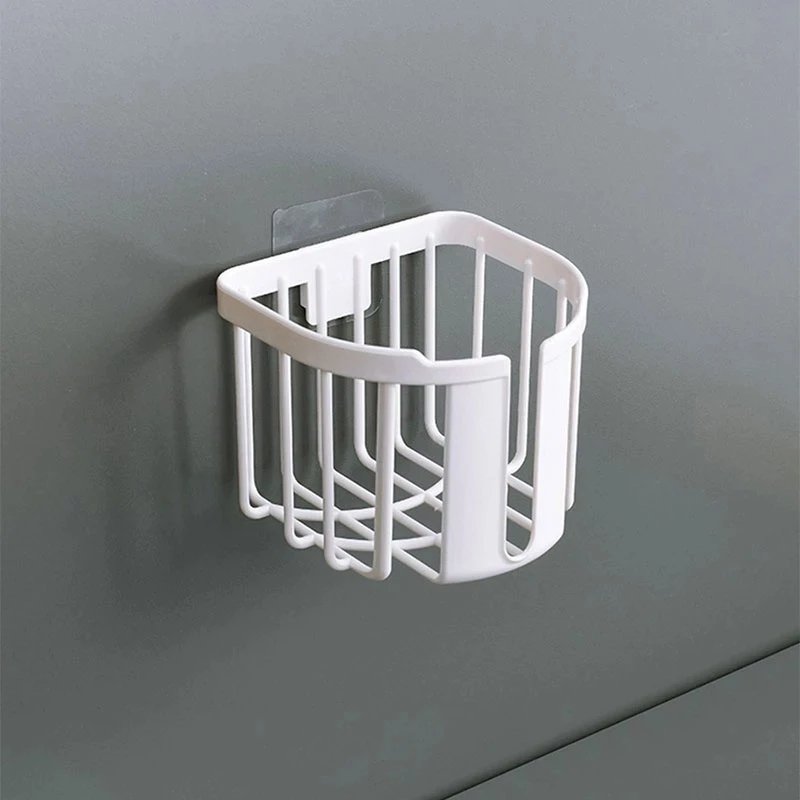 Punch Free Toilet Paper Shelf Bathroom Kitchen Tissue Box Wall Mounted Sticky Paper Storage Box Toilet Paper Holder