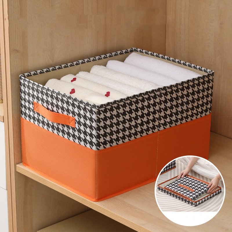 Closet Dresser Drawer Divider Organizer Basket Bins for Underwear Bras Simple Houseware Foldable Cloth Storage Box