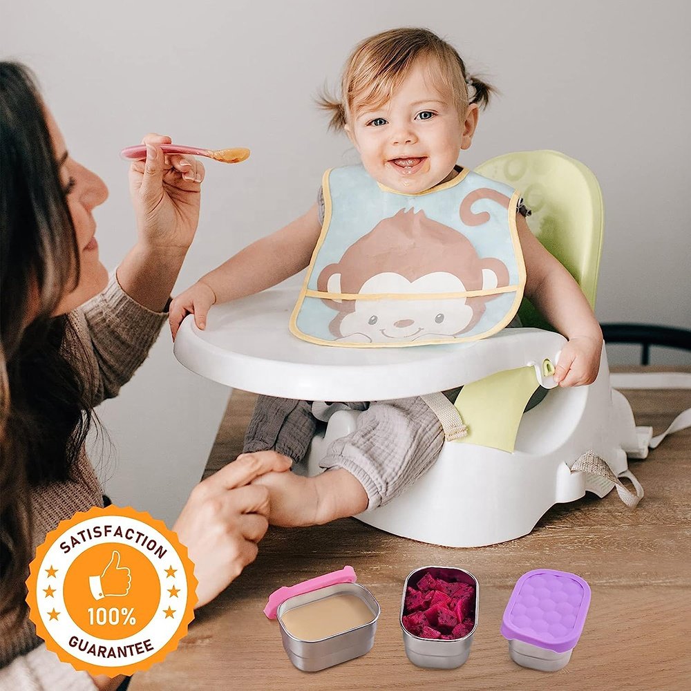 Stainless Steel Containers for Kids Wholesale Stainless Steel Food Storage Container Snack Box with Silicone Lid