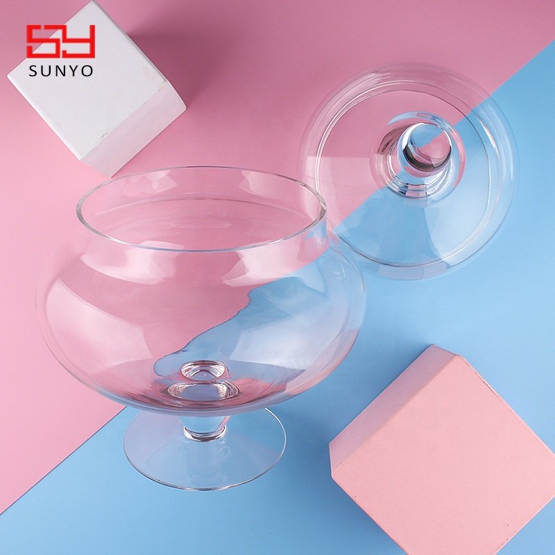 Handmade Craft Customized Stocked Large Clear Glass Food Storage Jar Set for Home,Kitchen