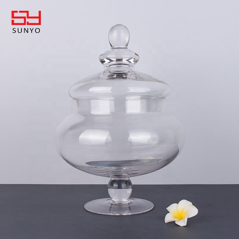 Handmade Craft Customized Stocked Large Clear Glass Food Storage Jar Set for Home,Kitchen