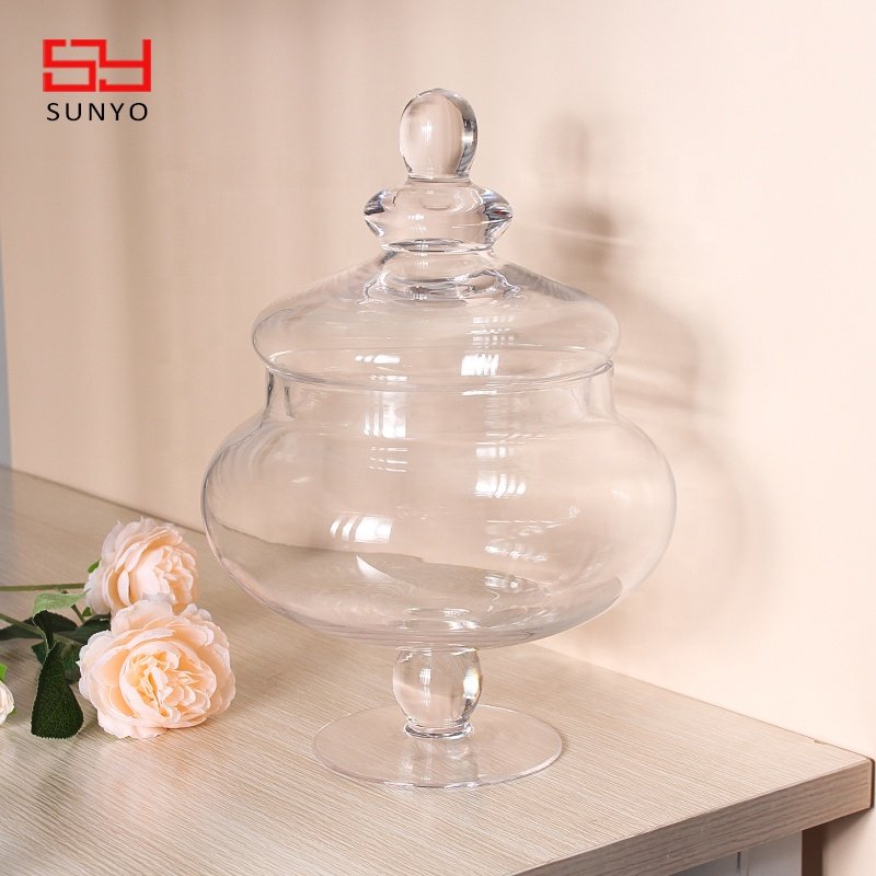 Handmade Craft Customized Stocked Large Clear Glass Food Storage Jar Set for Home,Kitchen