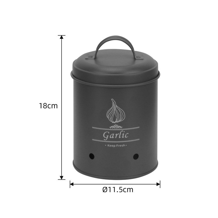 Home food storage steel potato garlic & Onion storage container bucket shape keep food fresh container with handle for kitchen