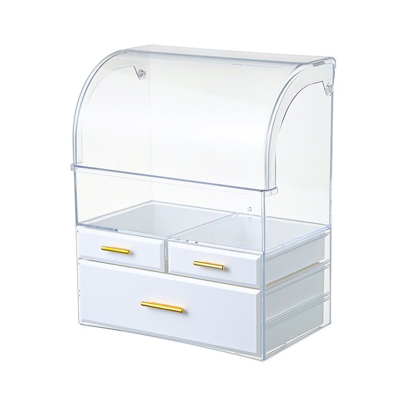 Nordic design cosmetic storage box white drawer skincare storage container for desktop dressers