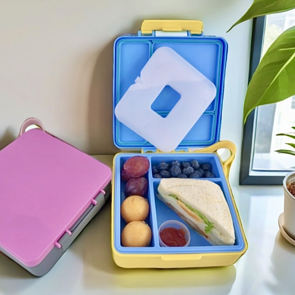 New Leak-Proof Plastic Lunch Box with Coodensation Box 3 Compartments Freshness Preservation Square Shape Summer Food Storage