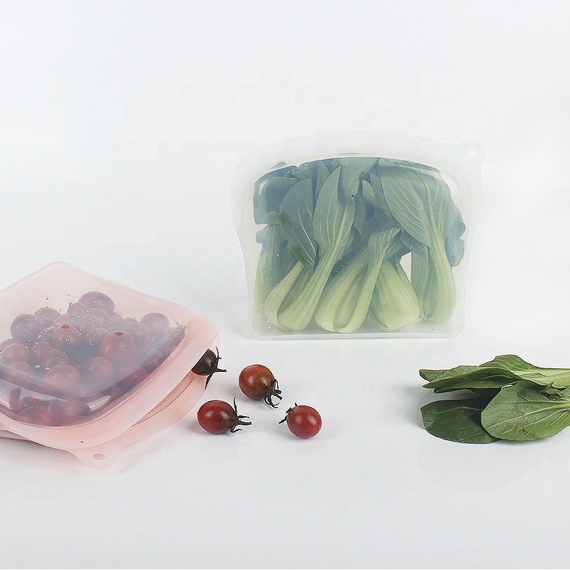 Customizable Microwave Safe Zip Lock Hermetic Airtight Reusable Silicone Food Storage Bag For Kitchen Vacuum
