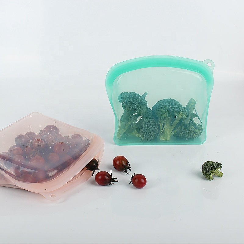 Customizable Microwave Safe Zip Lock Hermetic Airtight Reusable Silicone Food Storage Bag For Kitchen Vacuum