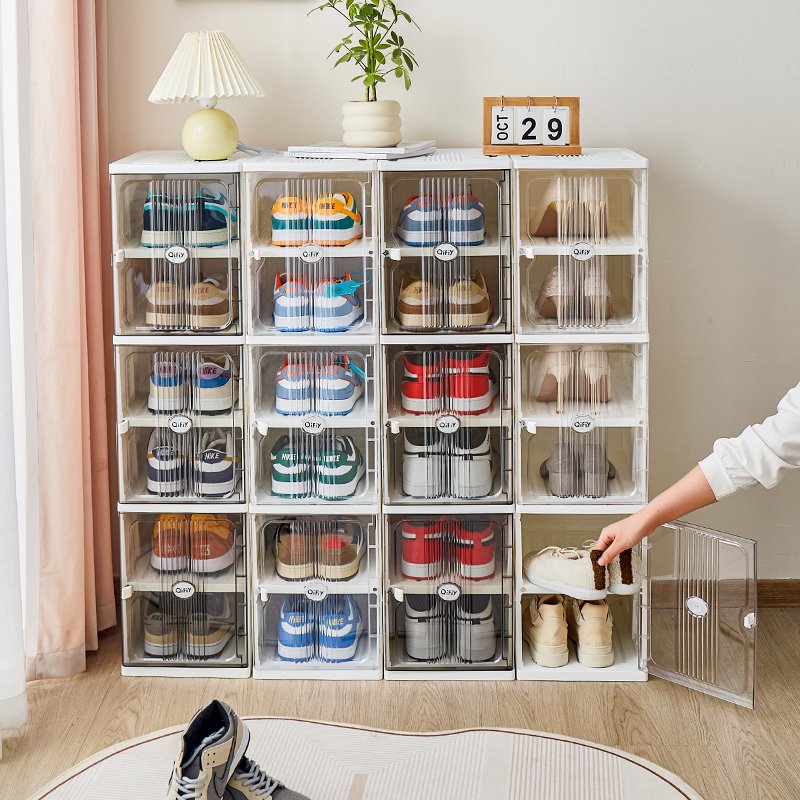 Installation-free Foldable Plastic Sneaker Storage Box