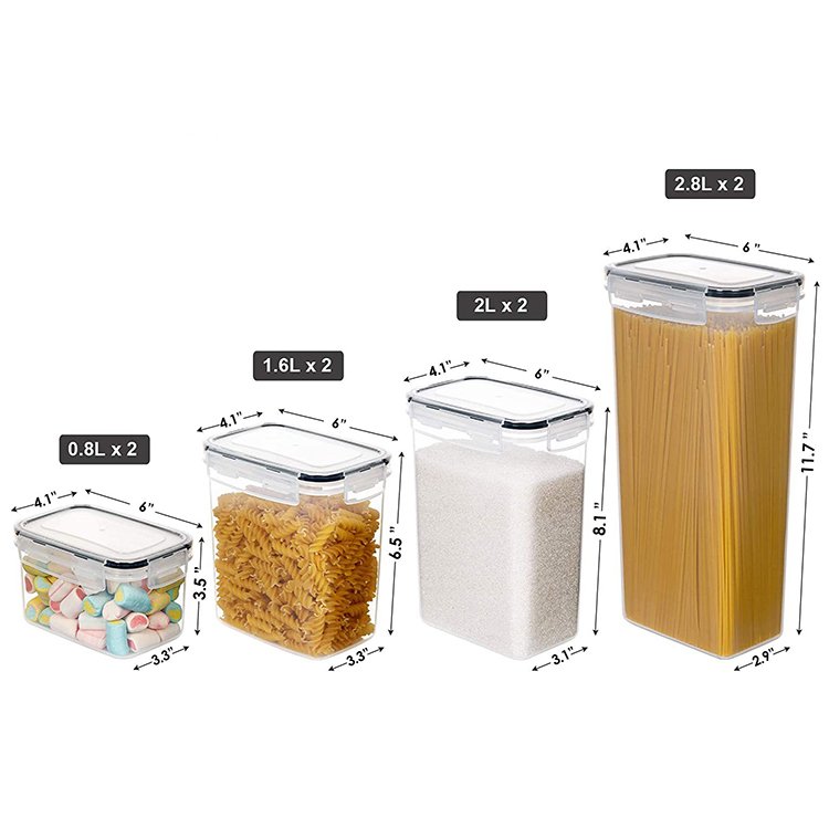 Dry Food Storage Containers Sets Airtight Plastic Cereal Container Box For Pantry & kitchen Organizer